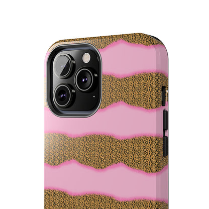 Girly Cheetah Wave Design Phone Case- Lightweight, Impact Resistant Cover for iPhone 6, 6s, 12, 13, 14, 15