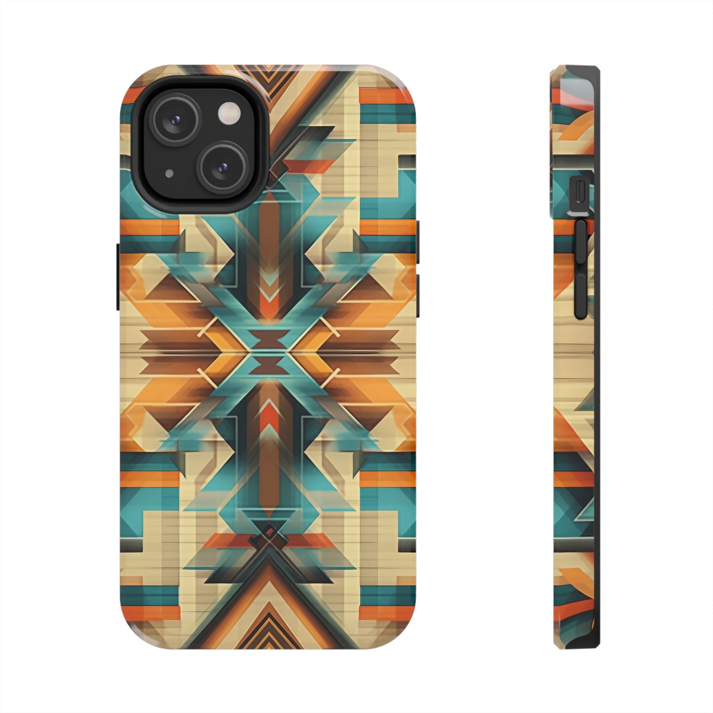 Beautiful Blue and Cream Native American Pattern Design Tough Phone Case compatible with a large variety of iPhone models, Gift, Phone Case