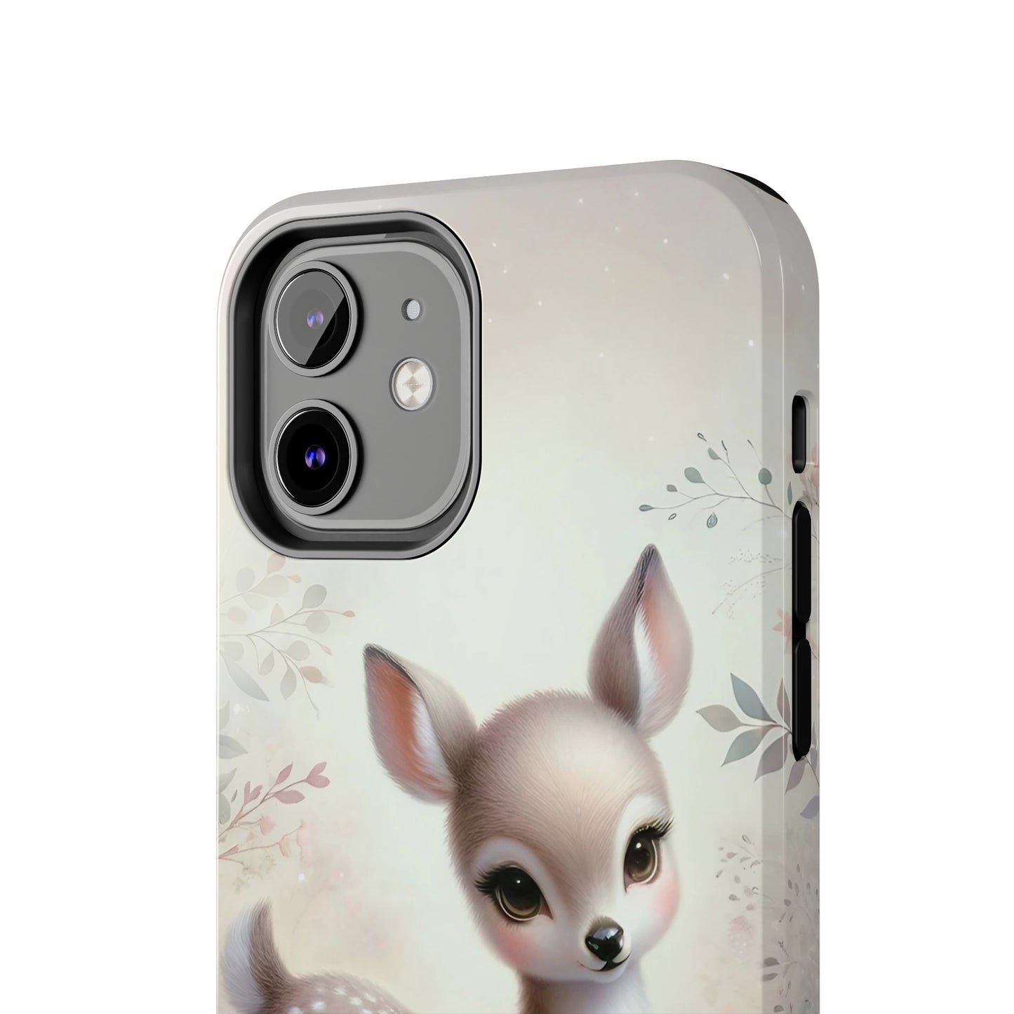 Cute Fawn and Floral print Design Tough Phone Case compatible with a large variety of iPhone models, Gift, Phone Case