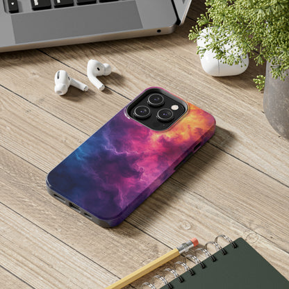 Abstract Art Colorful Nebula Design Phone Case- Lightweight, Impact Resistant Cover for iPhone 6, 6s, 12, 13, 14, 15