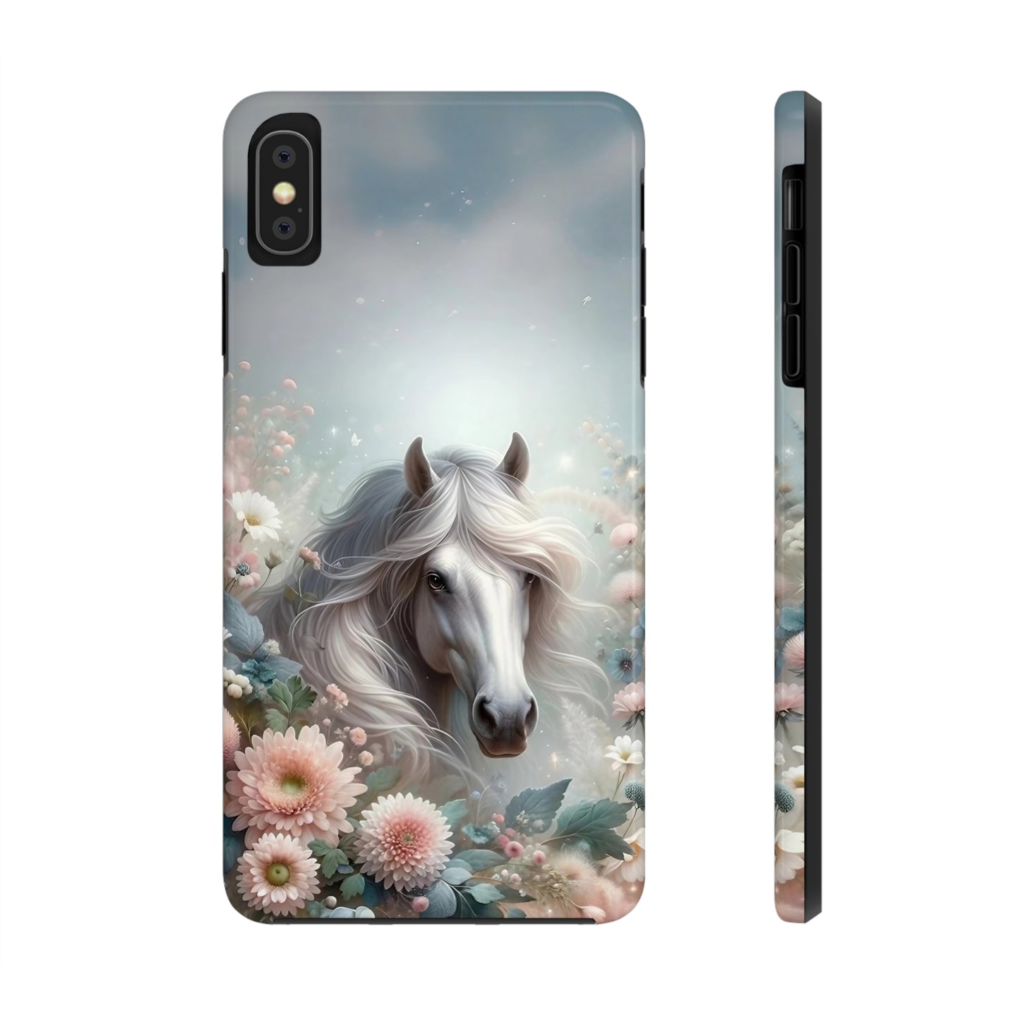 Beautiful Horse and Floral print Design Tough Phone Case compatible with a large variety of iPhone models, Gift, Phone Case