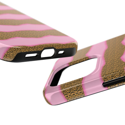 Girly Cheetah Wave Design Phone Case- Lightweight, Impact Resistant Cover for iPhone 6, 6s, 12, 13, 14, 15