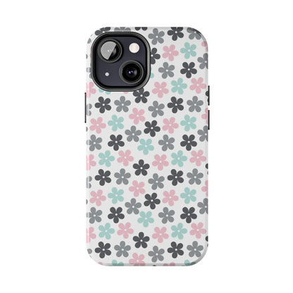 Pastel Groovy Flowers print design Tough Phone Case compatible with a large variety of iphone models