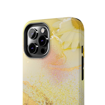 Yellow and Rose Gold Marble design Tough Phone Case compatible with a large variety of iPhone models, Gift, Phone