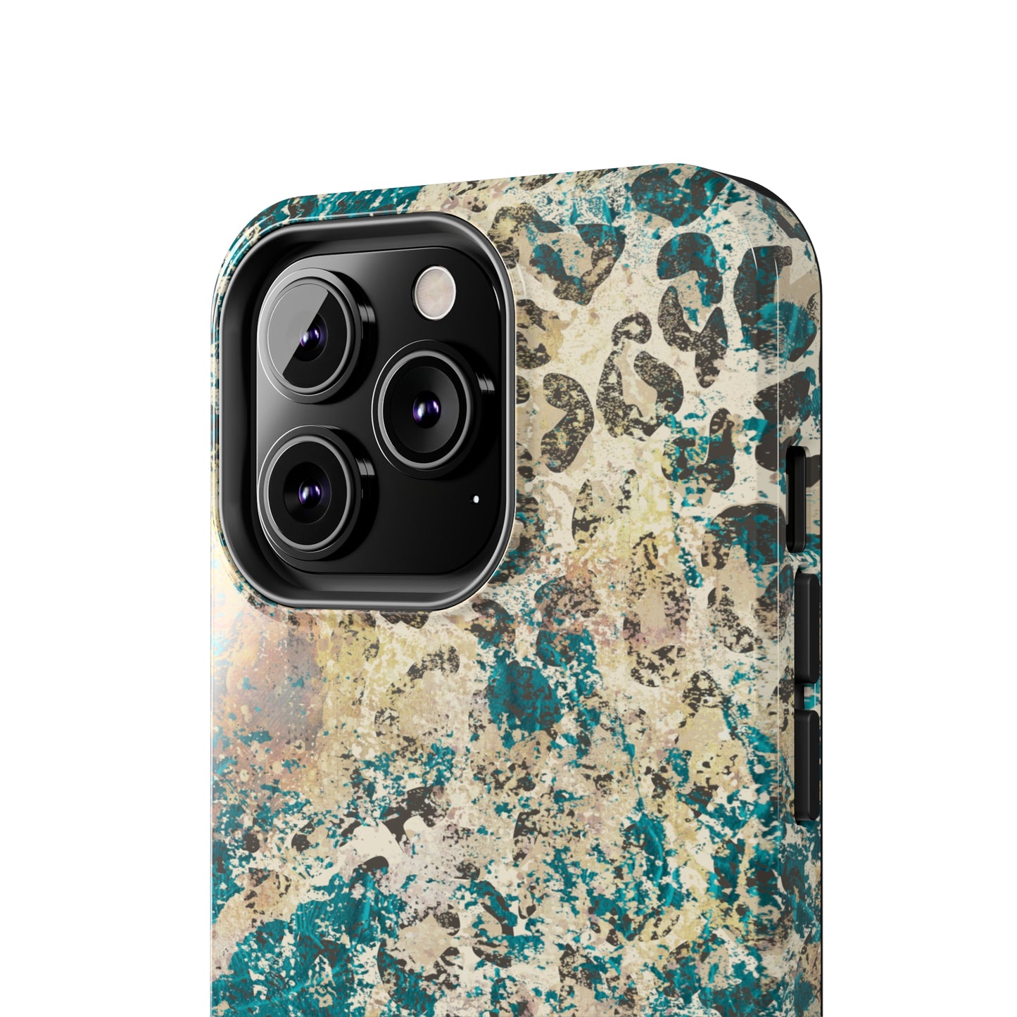 Western Turquoise and Cheetah Design Tough Phone Case compatible with a large variety of phone models, Gift, Phone Case