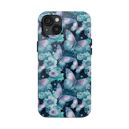 Blue and Purple Butterflies Digital print Design Tough Phone Case compatible with a large variety of iPhone models, Gift, Phone Case