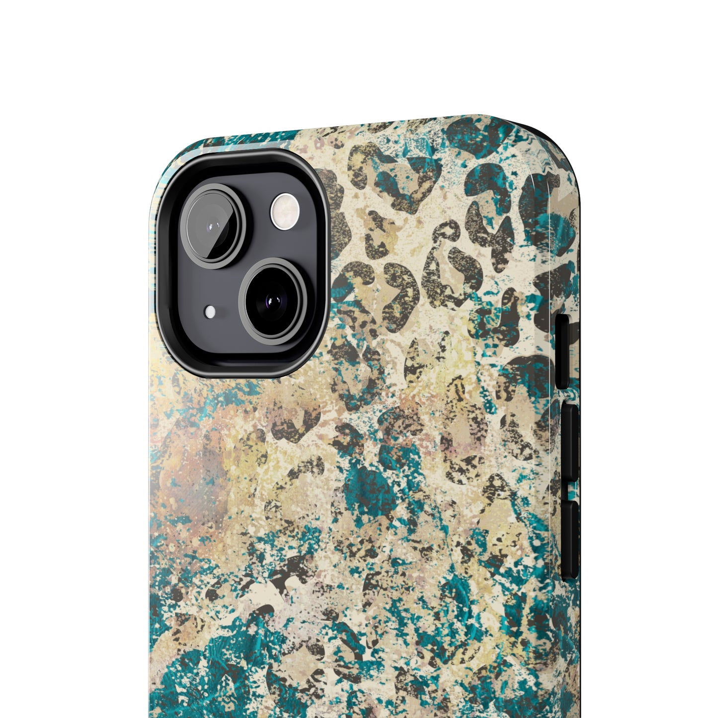 Western Turquoise and Cheetah Design Tough Phone Case compatible with a large variety of phone models, Gift, Phone Case