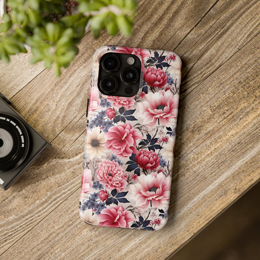 Elegant Blooms Digital print Design Tough Phone Case compatible with a large variety of iPhone models, Gift, Phone Case