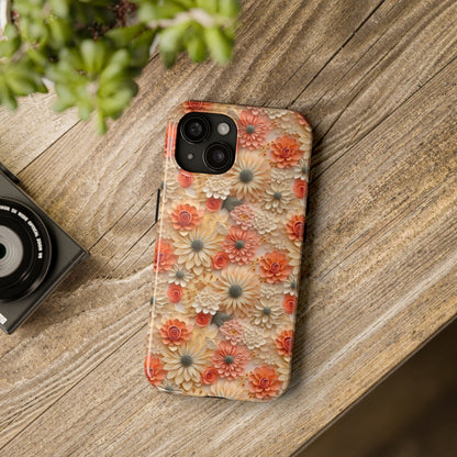 3D Wildflower Floral Pattern print design Phone Case- Lightweight, Impact Resistant Cover for iPhone 6, 6s, 12, 13, 14, 15