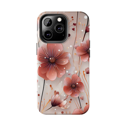 Pretty Mauve Flowers Pattern Design Tough Phone Case compatible with a large variety of iPhone models, Gift, Phone Case