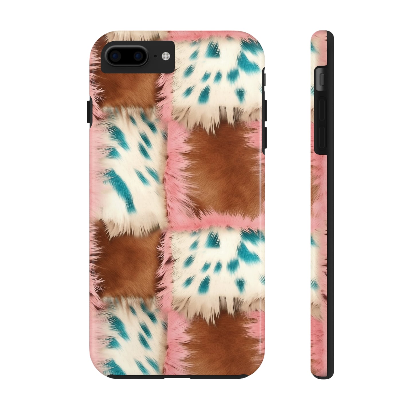 Modern Cowgirl Cowhide Design Pattern Print Tough Phone Case compatible with a large variety of phone models, Phone Case, Gift