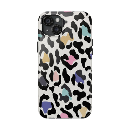 Rainbow Leopard Print design Tough Phone Case compatible with a large variety of iPhone models, Birthday Gift, Phone Case