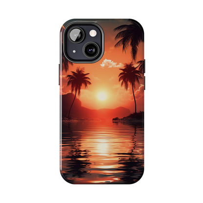 Sunset Beach Design iPhone Case, Beautiful Beach Scene, Artsy Surf Design, Protective Phone Cover compatible with a large variety of iPhone models, Phone Case, Gift