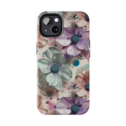 Fun Pastel Flowers Digital print Design Tough Phone Case compatible with a large variety of iPhone models, Gift, Phone Case