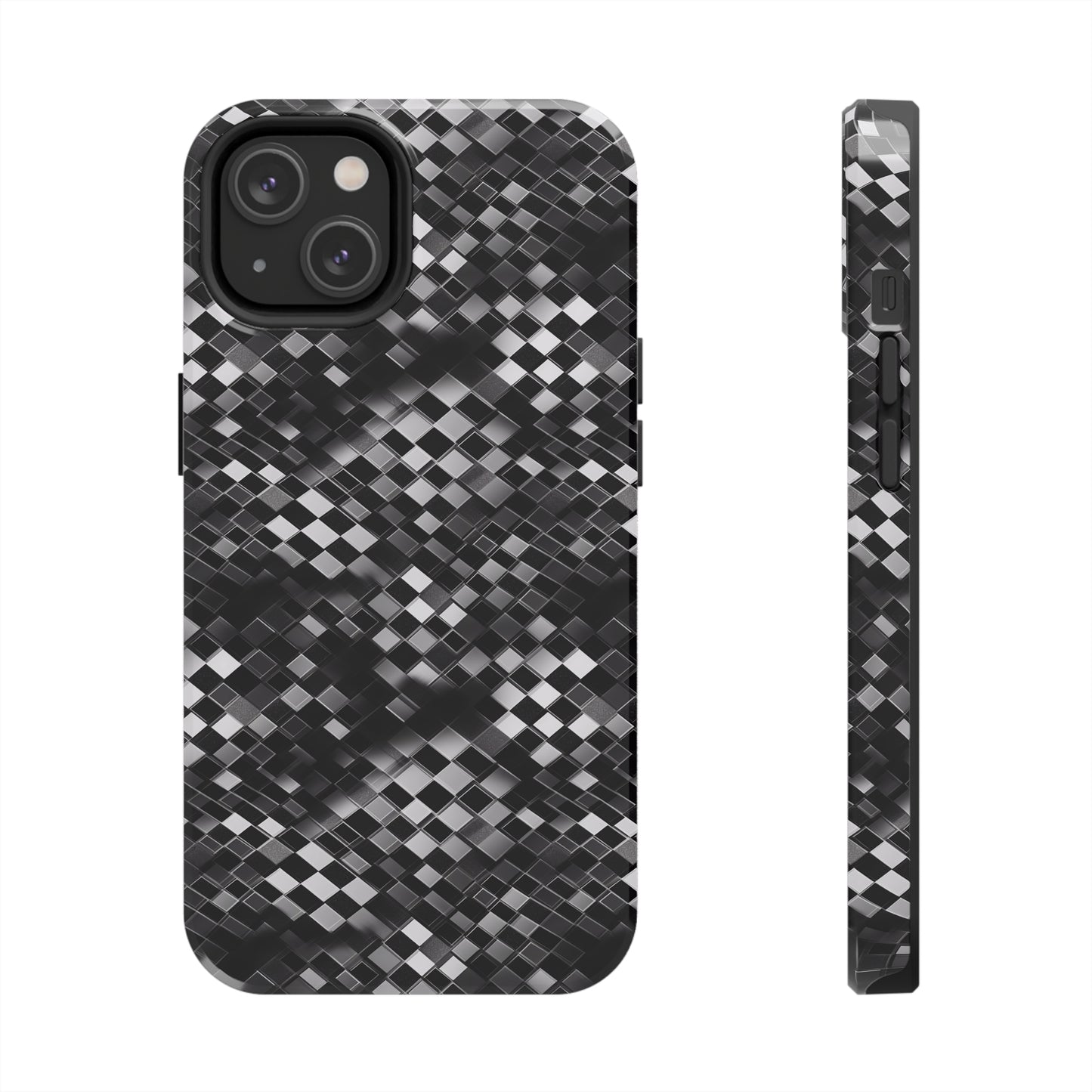 3D Checkerboard Print Pattern Design Tough Phone Case compatible with a large variety of iPhone models, Phone Case, Gift