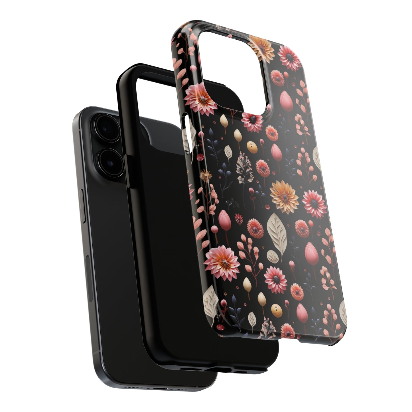 Floating Flowers print design Tough Phone Case compatible with a large variety of iphone models