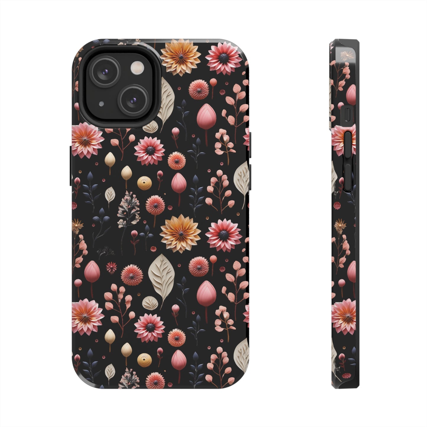 Floating Flowers print design Tough Phone Case compatible with a large variety of iphone models