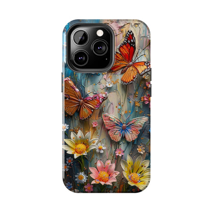 Butterfly Floral Art iPhone Case, Vibrant Nature-Inspired Protective Phone Cover compatible with a large variety of iPhone models, Phone Case, Gift