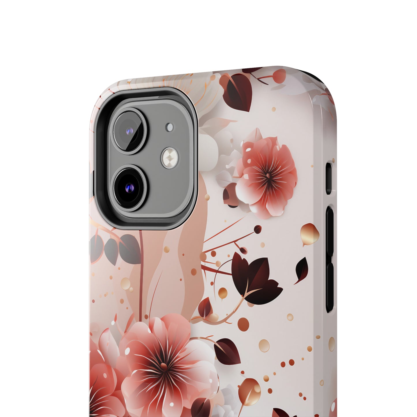 Pretty Pink & White Flowers Pattern Design Tough Phone Case compatible with a large variety of iPhone models, Gift, Phone Case