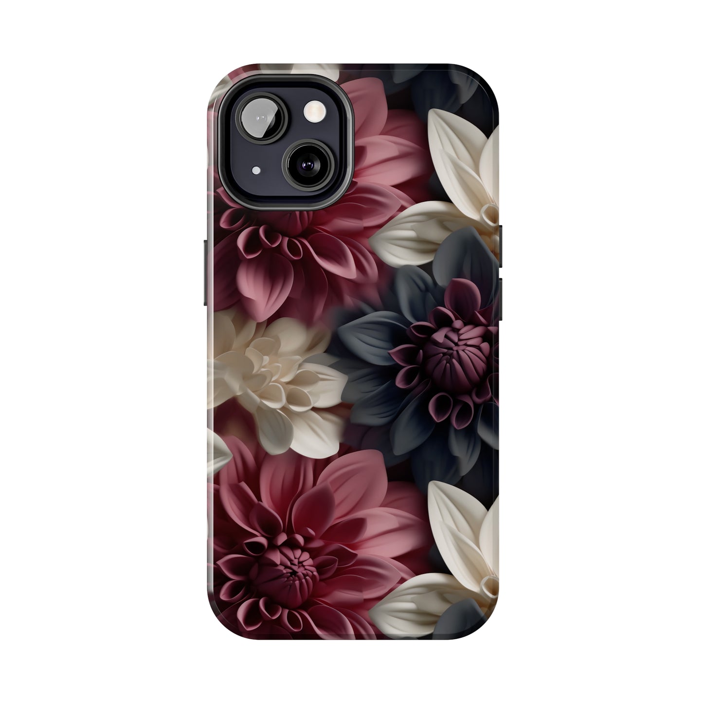 Elegant Dahlias design Tough Phone Case compatible with a large variety of iPhone models, Birthday Gift, Phone Case