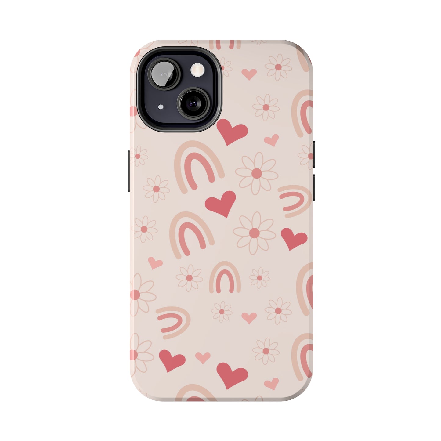 Pink Boho Rainbow print Design Tough Phone Case compatible with a large variety of iPhone models, Gift, Phone Case