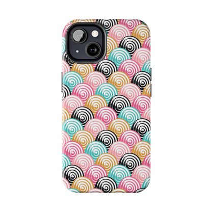 Rainbow Swirls Pattern design Tough Phone Case compatible with a large variety of iphone models