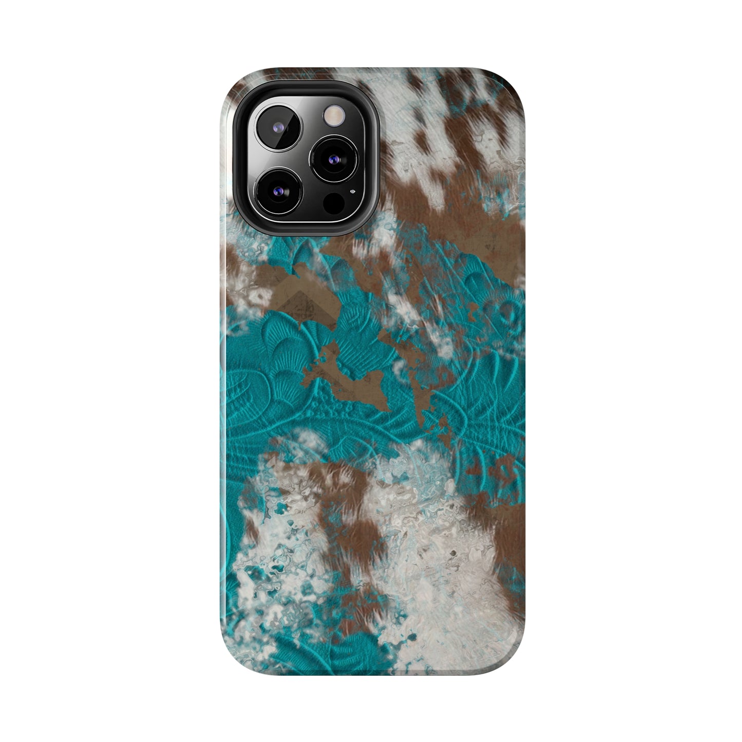 Western Cow Print Design  Phone Case- Lightweight, Impact Resistant Cover for iPhone 6, 6s, 12, 13, 14, 15