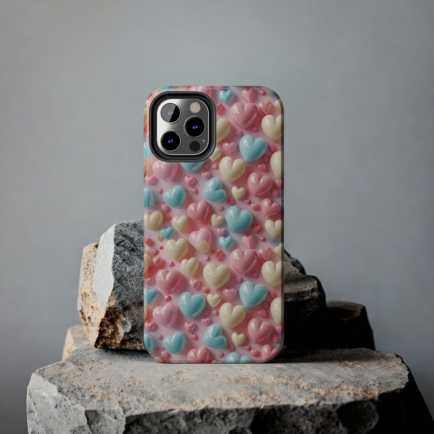 Valentine's Candy Hearts Pattern Design Tough Phone Case compatible with a large variety of iPhone models, Gift, Phone Case