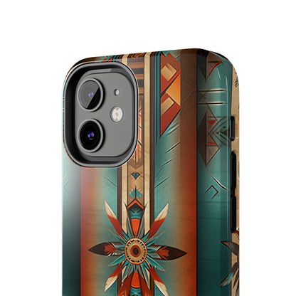 Beautiful Blue Native American Pattern Design Tough Phone Case compatible with a large variety of iPhone models, Gift, Phone Case