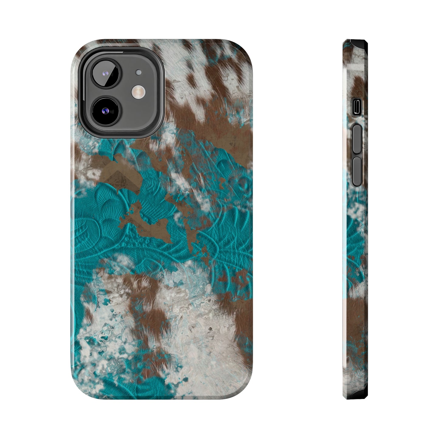 Western Cow Print Design  Phone Case- Lightweight, Impact Resistant Cover for iPhone 6, 6s, 12, 13, 14, 15