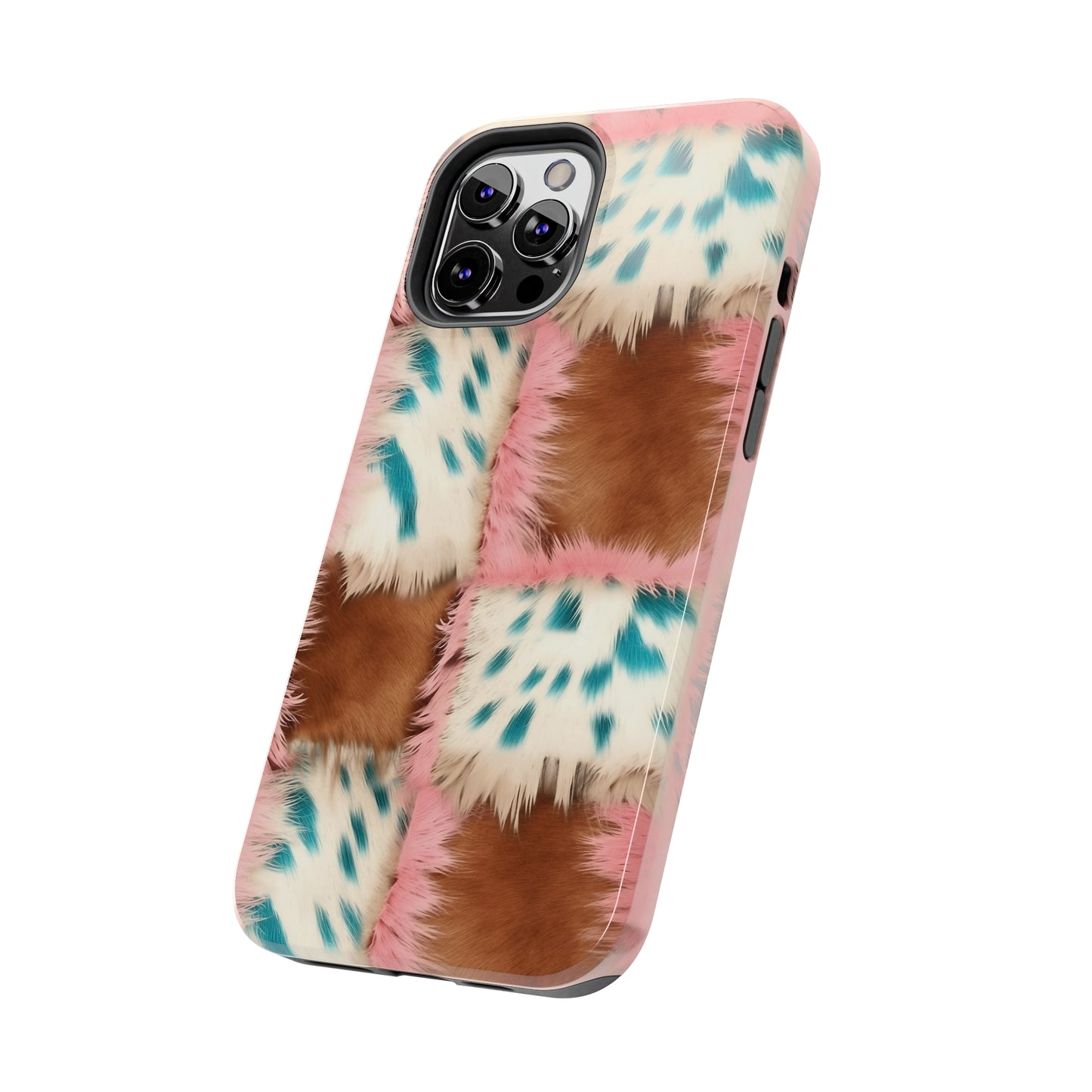 Modern Cowgirl Cowhide Design Pattern Print Tough Phone Case compatible with a large variety of phone models, Phone Case, Gift