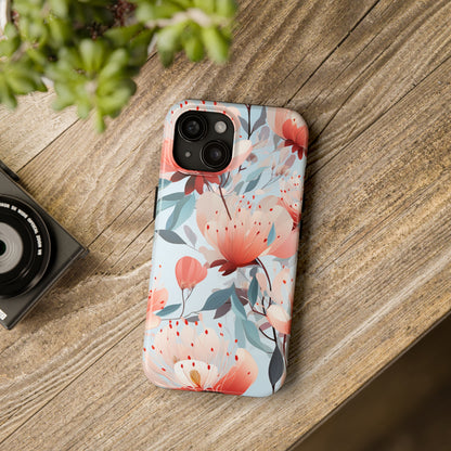 Red Flowers Digital print Design Tough Phone Case compatible with a large variety of iPhone models, Gift, Phone Case