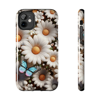 Butterflies, Leopard Print & Daisies Digital print Design Tough Phone Case compatible with a large variety of iPhone models,Gift, Phone Case