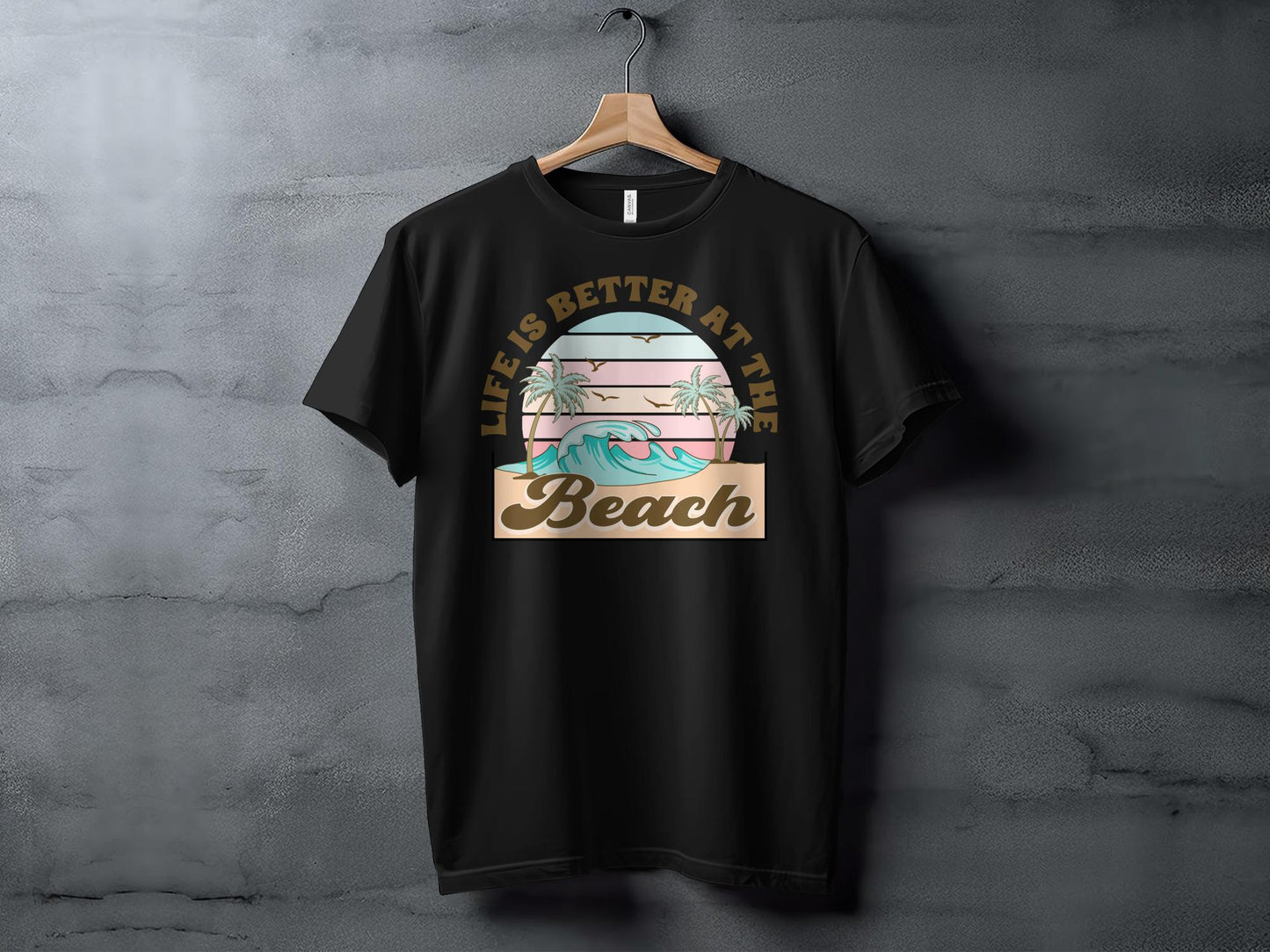 Tropical Beach T-Shirt, Life Is Better At The Beach, Sunset Palm Tree Graphic Tee, Casual Summer Vacation Shirt, Unisex Gift