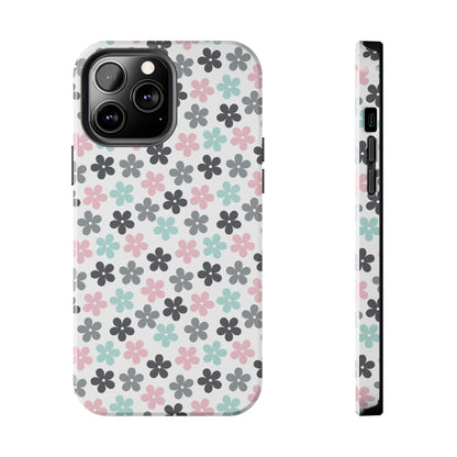 Pastel Groovy Flowers print design Tough Phone Case compatible with a large variety of iphone models