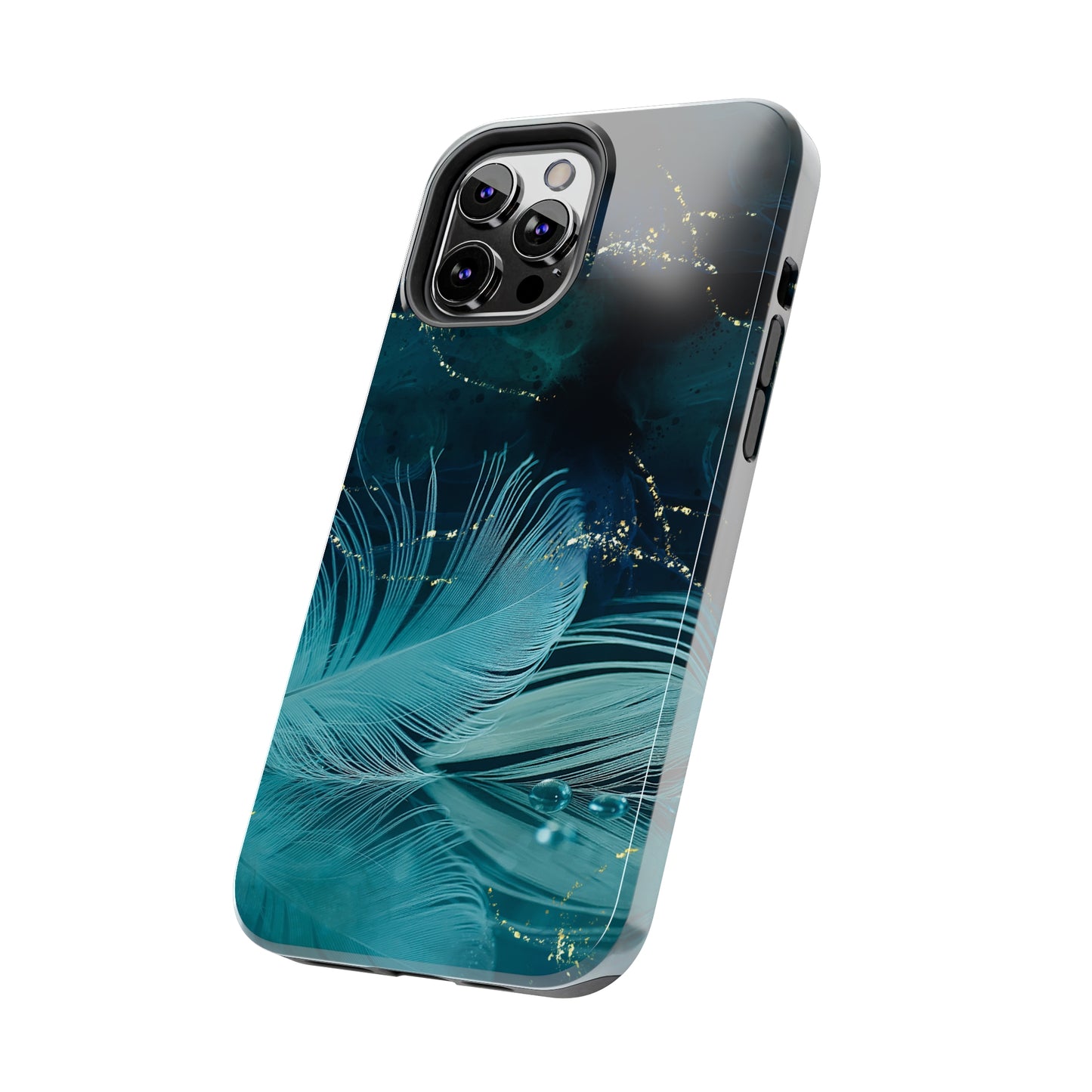 Dreamy Blue Feather design Tough Phone Case compatible with a large variety of iPhone models, Gift, Phone