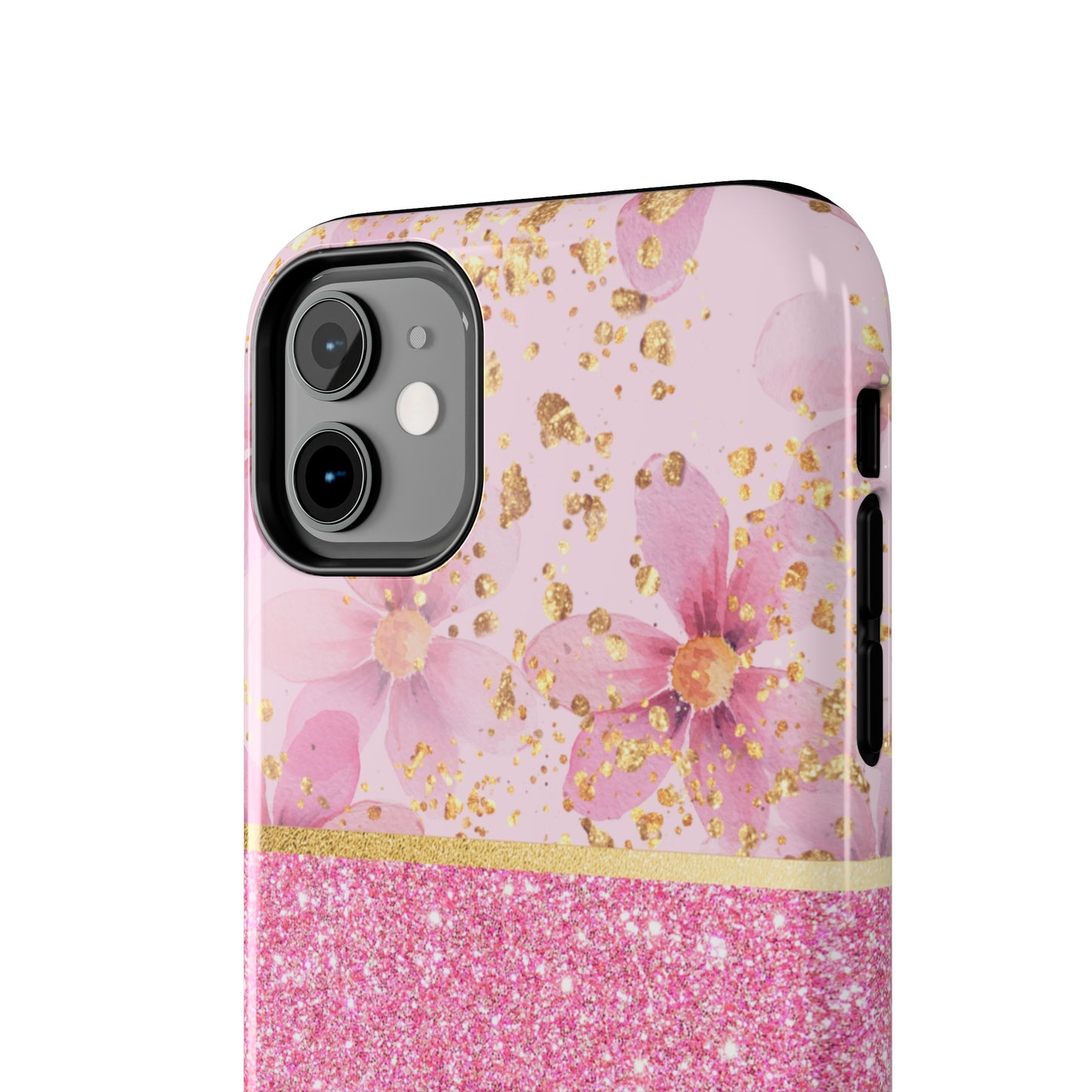 Pink Watercolor flowers and Polka Dot Design Phone Case- Lightweight, Impact Resistant Cover for iPhone 6, 6s, 12, 13, 14, 15