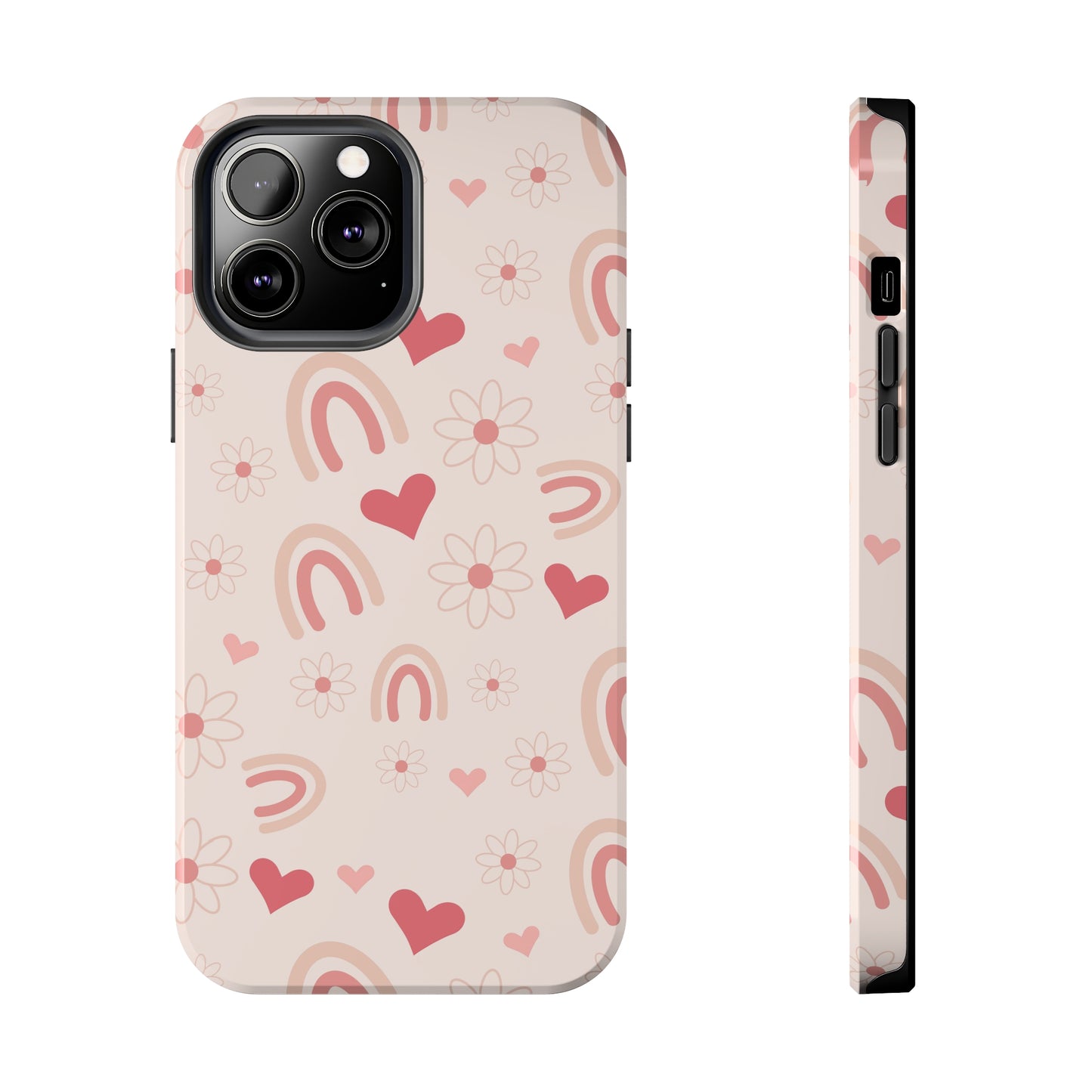 Pink Boho Rainbow print Design Tough Phone Case compatible with a large variety of iPhone models, Gift, Phone Case