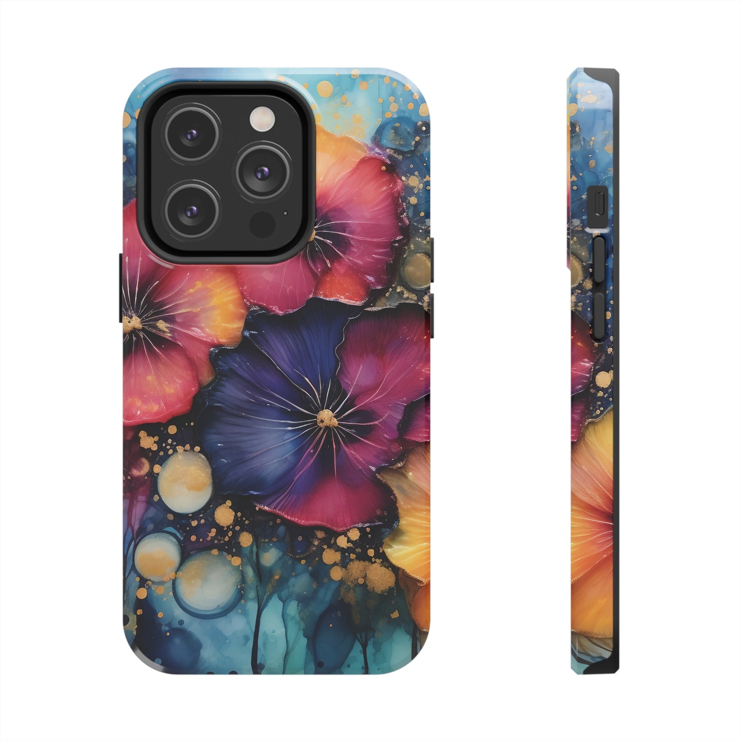 Vibrant 3D Watercolor Flowers print Design Tough Phone Case compatible with a large variety of iPhone models, Gift, Phone Case