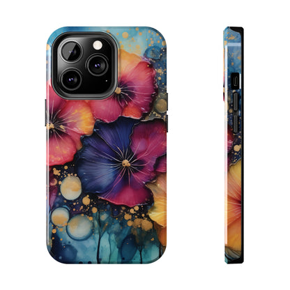 Vibrant 3D Watercolor Flowers print Design Tough Phone Case compatible with a large variety of iPhone models, Gift, Phone Case