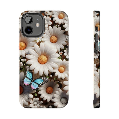 Butterflies, Leopard Print & Daisies Digital print Design Tough Phone Case compatible with a large variety of iPhone models,Gift, Phone Case