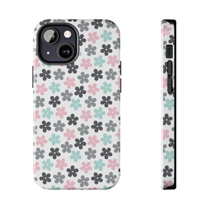 Pastel Groovy Flowers print design Tough Phone Case compatible with a large variety of iphone models