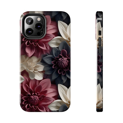 Elegant Dahlias design Tough Phone Case compatible with a large variety of iPhone models, Birthday Gift, Phone Case