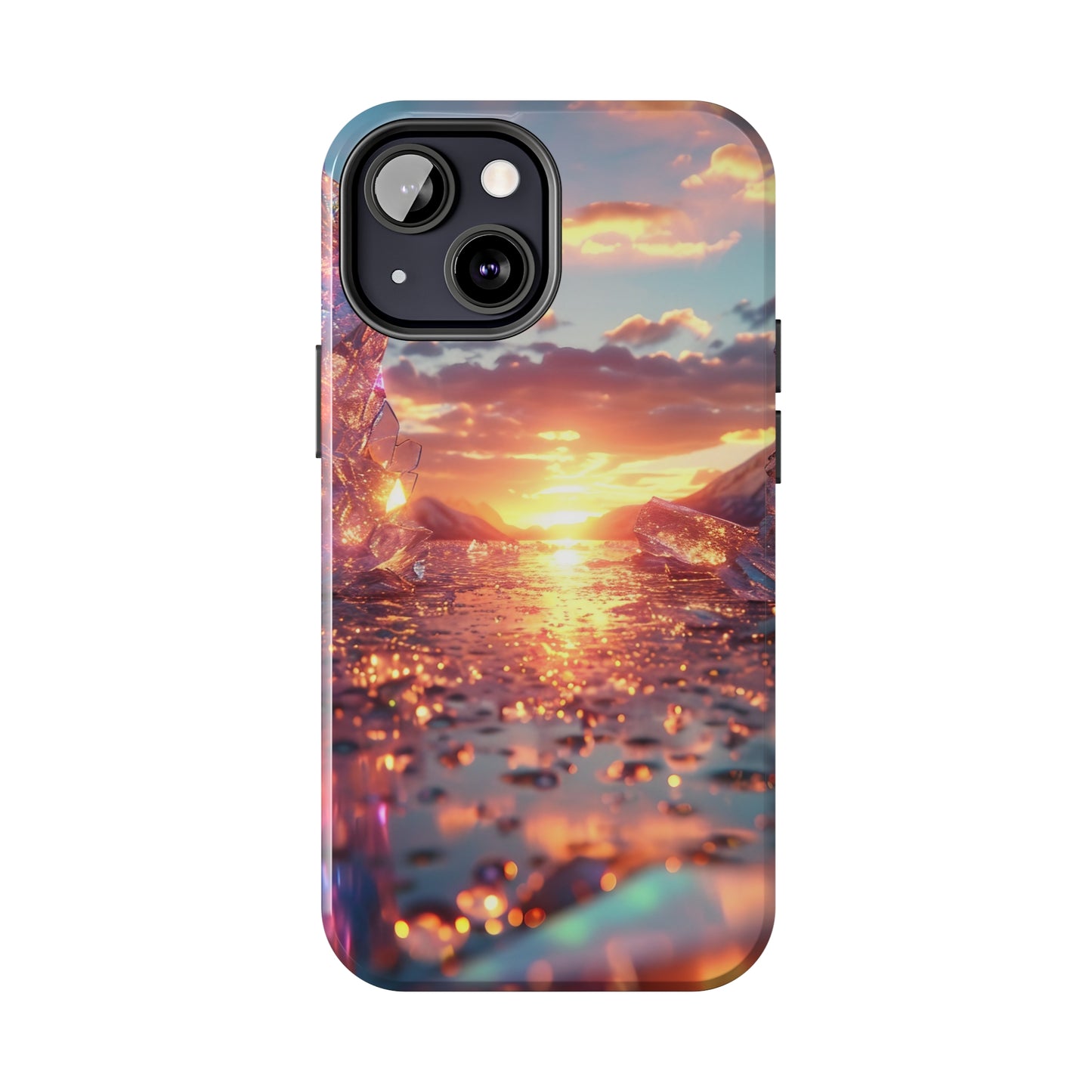 Abstract Sunrise Crystal Design Tough Phone Case