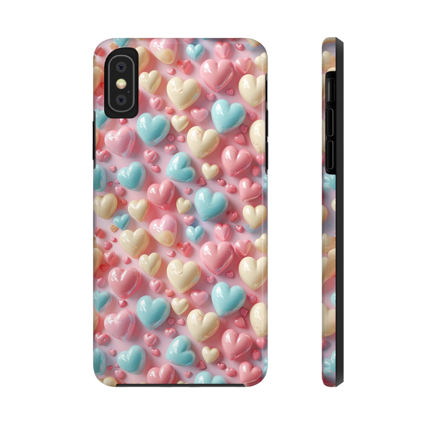 Valentine's Candy Hearts Pattern Design Tough Phone Case compatible with a large variety of iPhone models, Gift, Phone Case