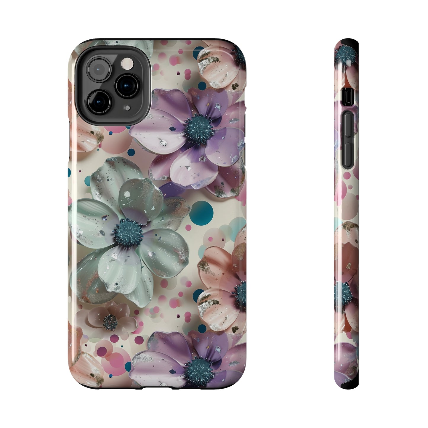 Fun Pastel Flowers Digital print Design Tough Phone Case compatible with a large variety of iPhone models, Gift, Phone Case