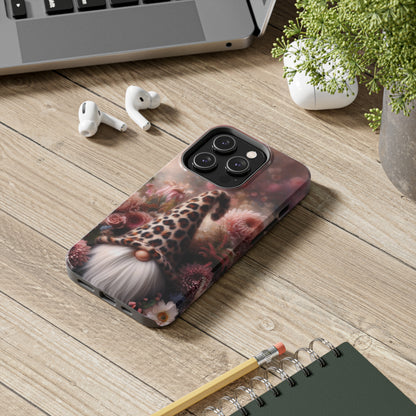 Leopard Print Fantasy Gnome Design Phone Case- Lightweight, Impact Resistant Cover for iPhone 6, 6s, 12, 13, 14, 15