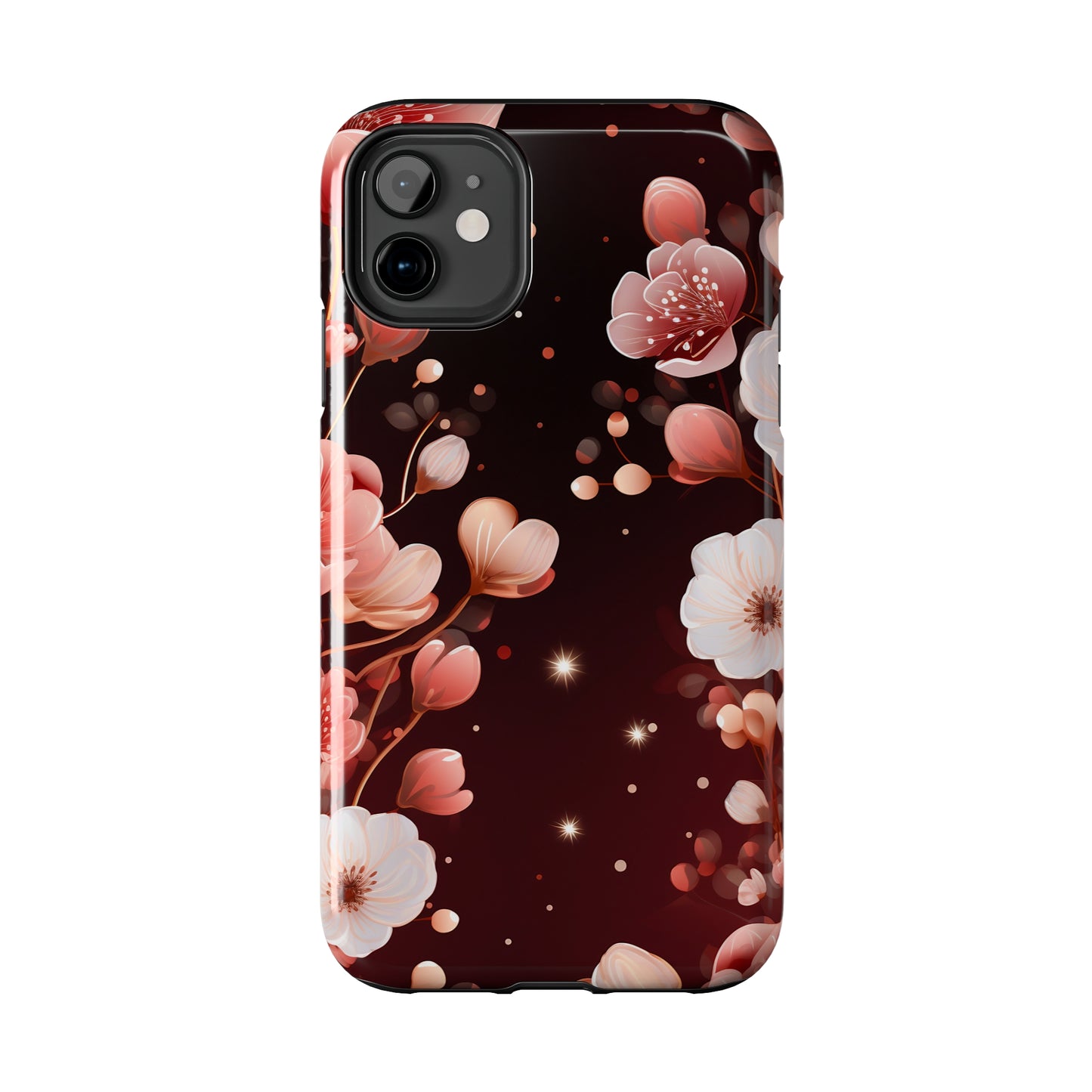 Pretty Pink Flowers Pattern Design Tough Phone Case compatible with a large variety of iPhone models, Gift, Phone Case