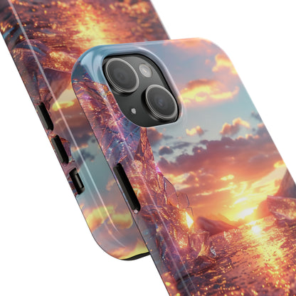 Abstract Sunrise Crystal Design Tough Phone Case