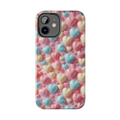 Valentine's Candy Hearts Pattern Design Tough Phone Case compatible with a large variety of iPhone models, Gift, Phone Case